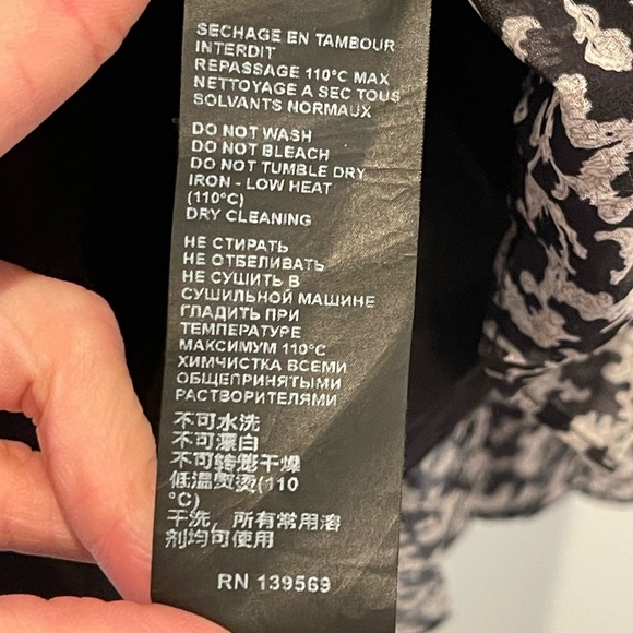 The Kooples Black and White Dainty Print Dress size 2 EUC - Picture 8 of 9